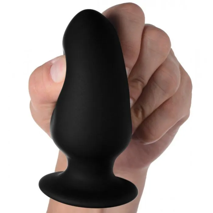 SqueezeIt Squeezable Silicone Butt Plug Black Medium SqueezeIt Anal