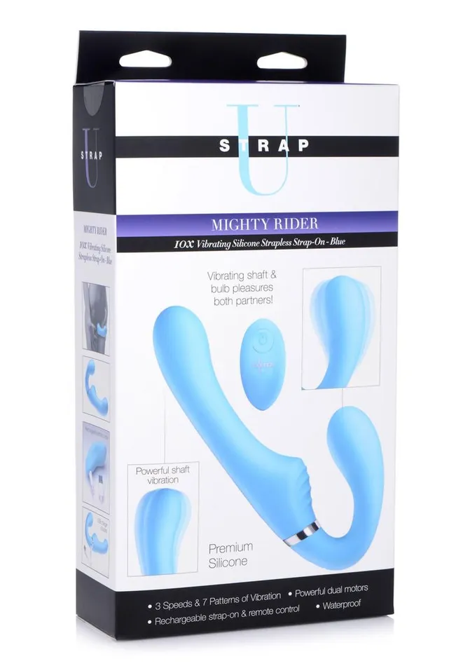 STRAP U Female Sex Toys Strap U Mighty Rider 10x Silicone Rechargeable Strapless StrapOn