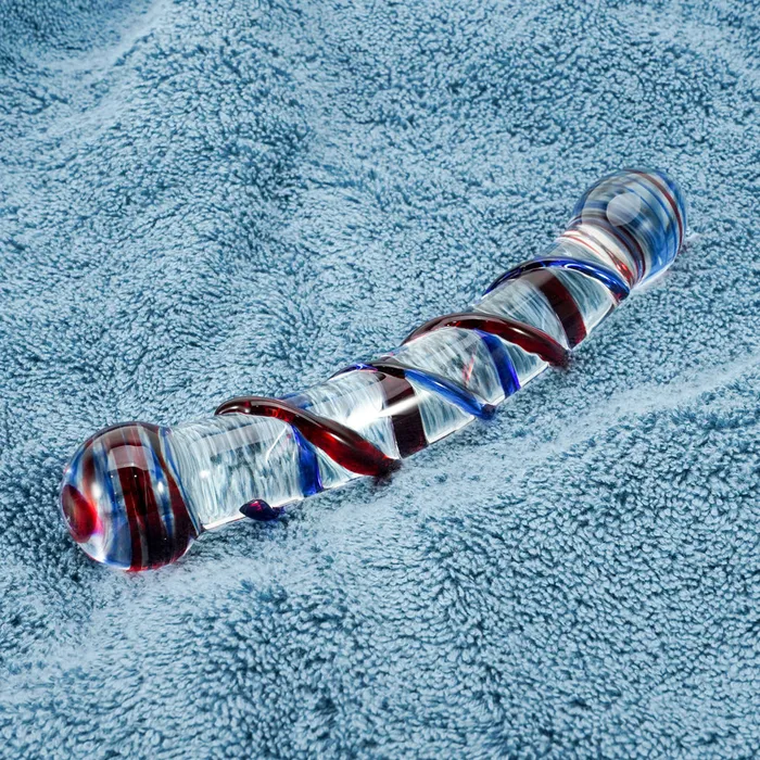 The Bad Peach US Official Store Shop Adult Sex Toys and Lingerie Dildos Sapphire And Ruby Spiral Glass Dildo 8 Inch The Bad Peach US Official Store Shop Adult Sex Toys and Lingerie Dildos Sapphire And Ruby Spiral Glass Dildo 8 Inch