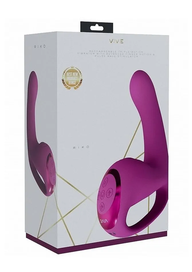 Vive by Shots Female Sex Toys Vive Riko Rechargeable Silicone Triple Motor Thumper with Finger Motion Vibrator