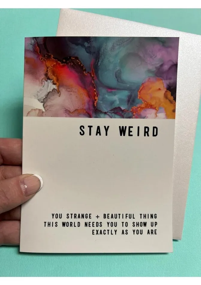 Warm Human Stay Weird Greeting Card Warm Human Vibrators