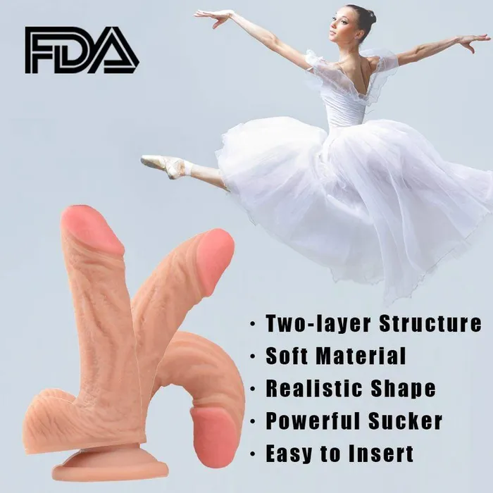 ADLTOYFUN Female Sex Toys Suction Cup Realistic Dildo