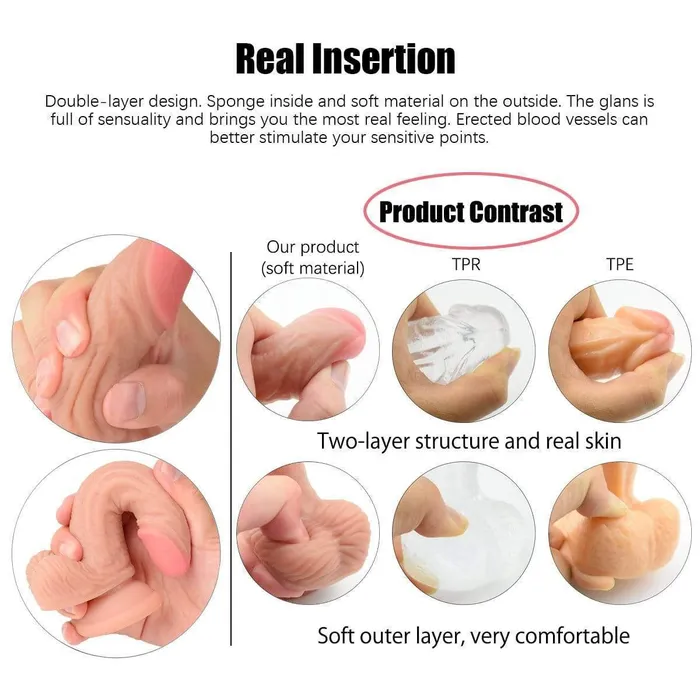 ADLTOYFUN Female Sex Toys Suction Cup Realistic Dildo