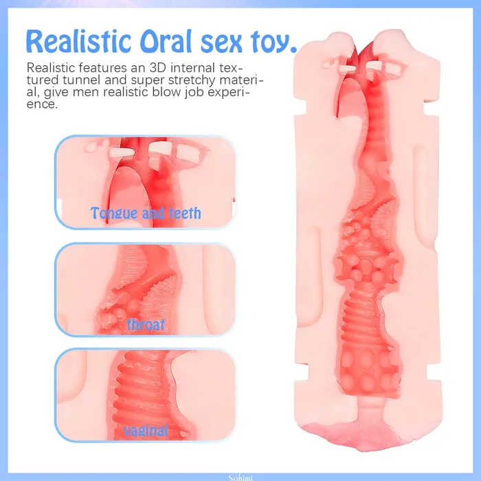 ADLTOYFUN Male Sex Toys Masturbator Toy Oral Sex Toy Realistic Male Masturbator