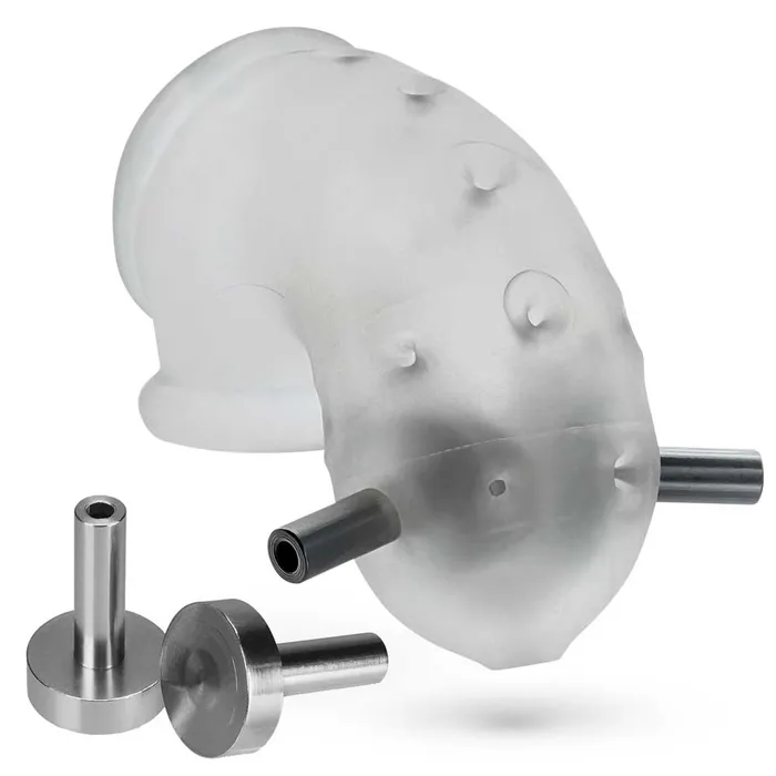 Airlock Electro AirLite Vented Chastity With Two 4mm Contacts Clear Ice Oxballs Male Sex Toys Airlock Electro AirLite Vented Chastity With Two 4mm Contacts Clear Ice Oxballs Male Sex Toys