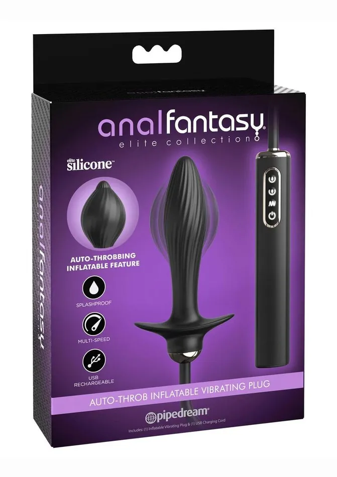 Anal Fantasy Elite AutoThrob Rechargeable Silicone Inflatable Vibrating Plug Anal Fantasy Elite Anal