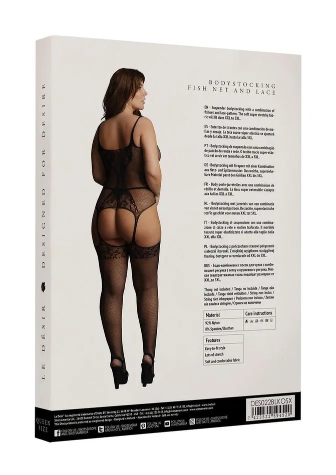 Bodystockings Playsuits Le Desir Fishnet and Lace Suspender Bodystocking Le Desir Bodystockings Playsuits Le Desir Fishnet and Lace Suspender Bodystocking Le Desir