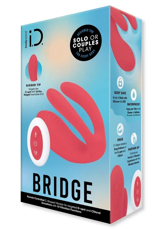 Bodywand Id Bridge Rechargeable Silicone Vibrator with Clitoral Stimulator Bodywand Female Sex Toys