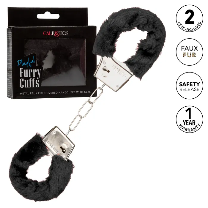 CalExotics Anal Playful Furry Cuffs Black CalExotics Anal Playful Furry Cuffs Black