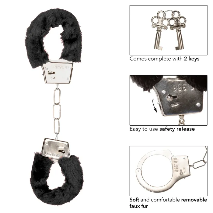 CalExotics Anal Playful Furry Cuffs Black CalExotics Anal Playful Furry Cuffs Black