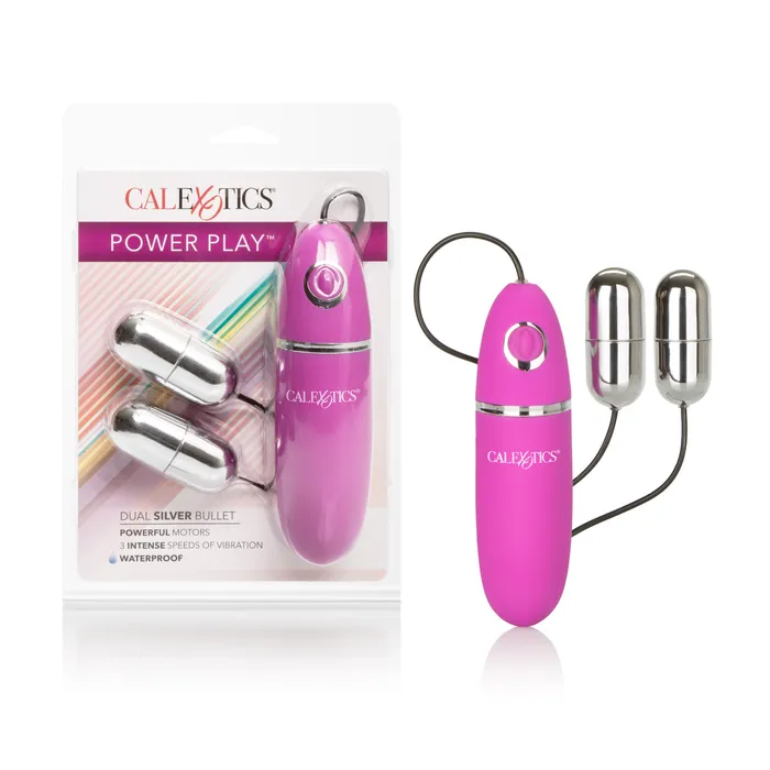 CalExotics Female Sex Toys Power Play Dual Silver Bullet CalExotics Female Sex Toys Power Play Dual Silver Bullet