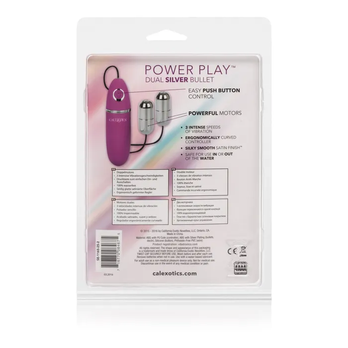 CalExotics Female Sex Toys Power Play Dual Silver Bullet CalExotics Female Sex Toys Power Play Dual Silver Bullet