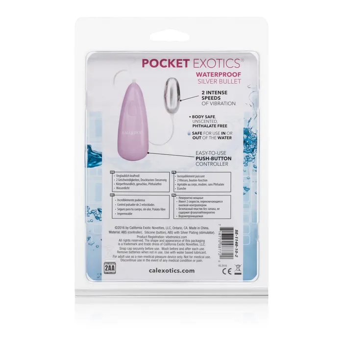 CalExotics Vibrators Pocket Exotics Waterproof Silver Bullet Pink CalExotics Vibrators Pocket Exotics Waterproof Silver Bullet Pink