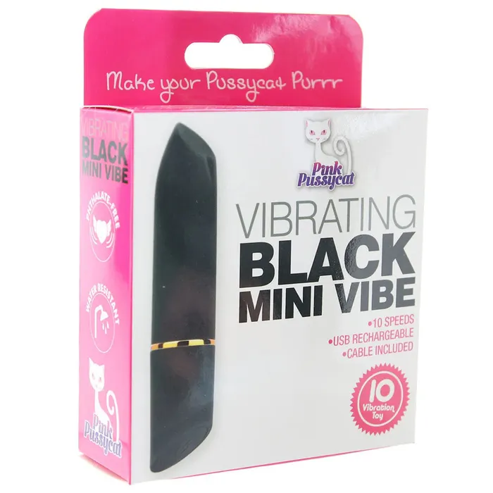 Cousins Group Vibrators Pink Pussycat Vibrating Mini Vibe Black
