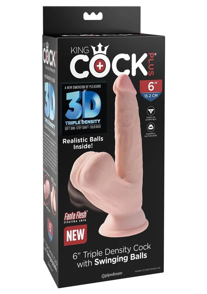 Dildos King Cock King Cock Triple Density Cock with Swinging Balls