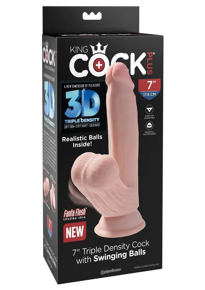 Dildos King Cock King Cock Triple Density Cock with Swinging Balls