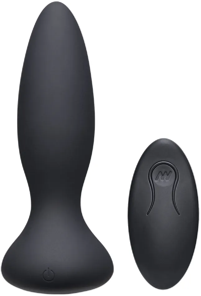 Doc Johnson Male Sex Toys Thrust Adventurous Rechargeable Silicone Anal Plug With Remote Black