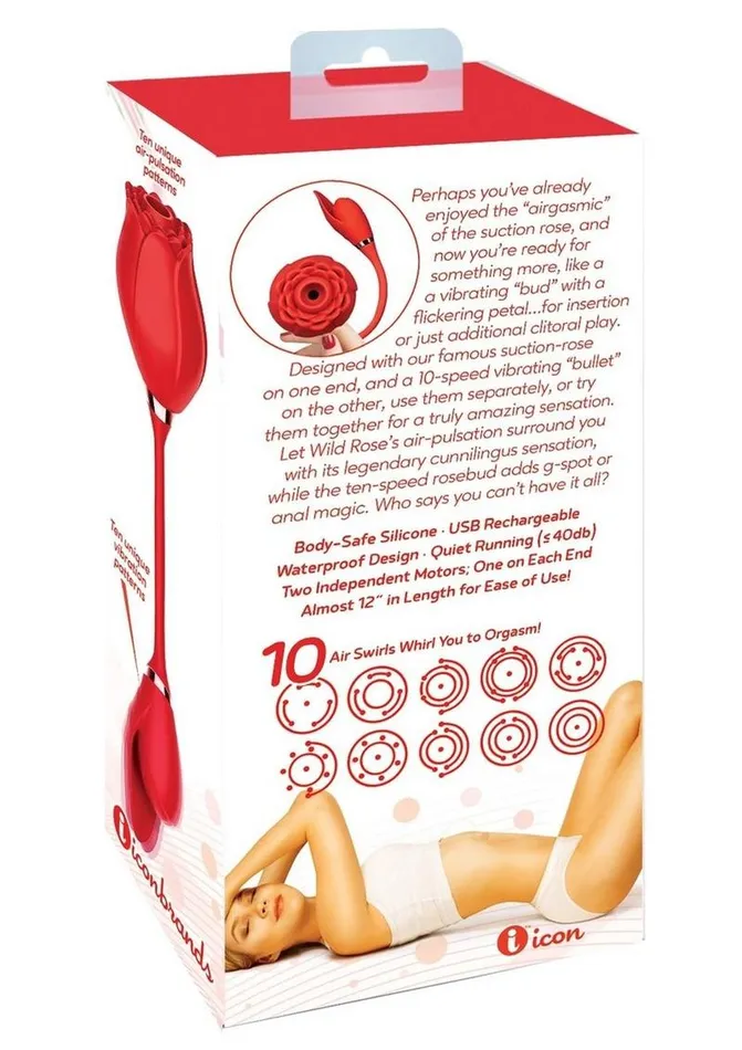 Female Sex Toys Wild Rose Wild Rose and Bullet Rechargeable Silicone Clitoral Stimulator with Suction