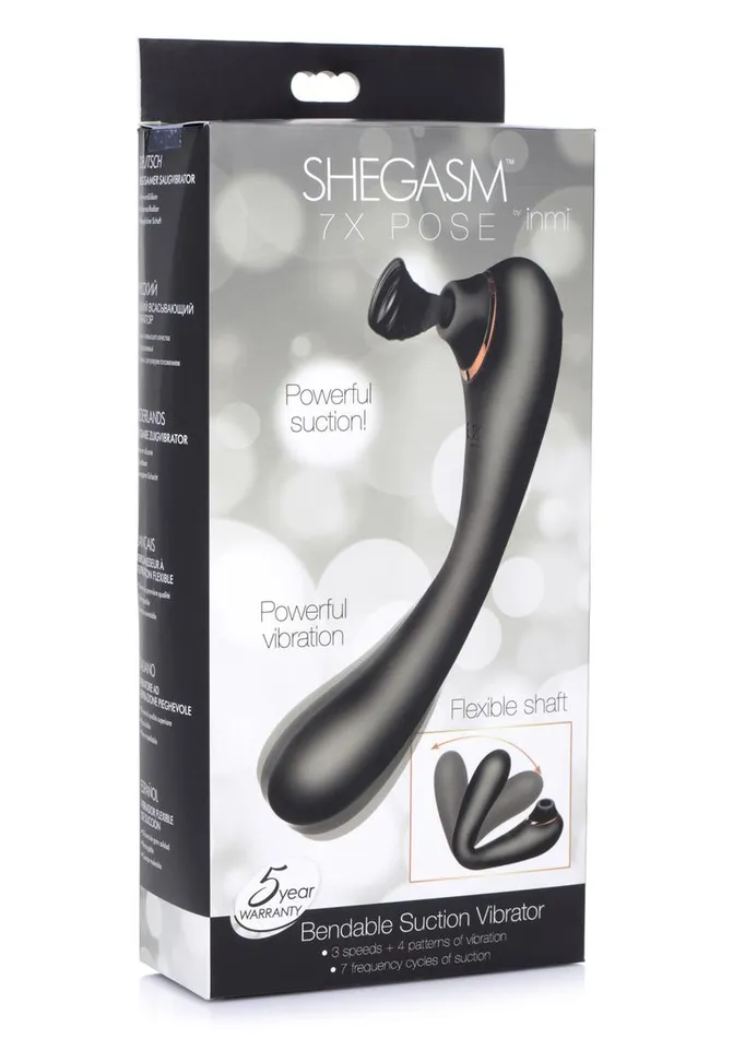 Inmi Shegasm 7x Pose Silicone Rechargeable Suction Vibrator SHEGASM Female Sex Toys