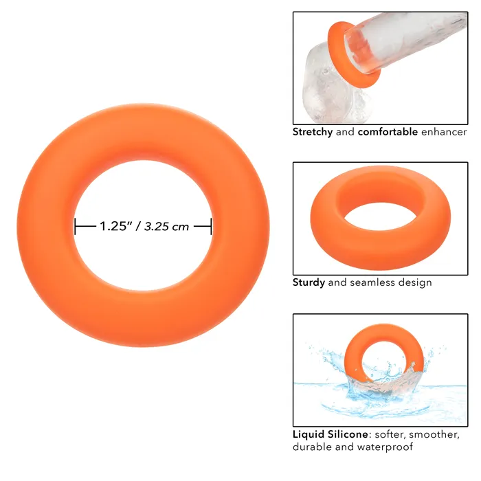 Male Sex Toys CalExotics Alpha Liquid Silicone Prolong Large Ring Orange Male Sex Toys CalExotics Alpha Liquid Silicone Prolong Large Ring Orange