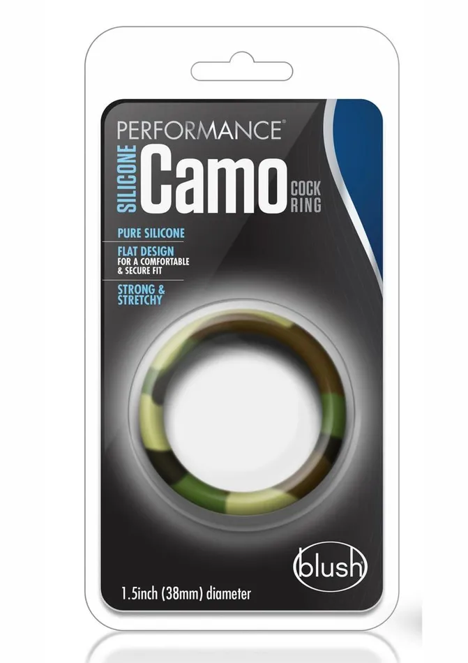Male Sex Toys Performance Performance Silicone Camo Cock Ring Green Camouflage