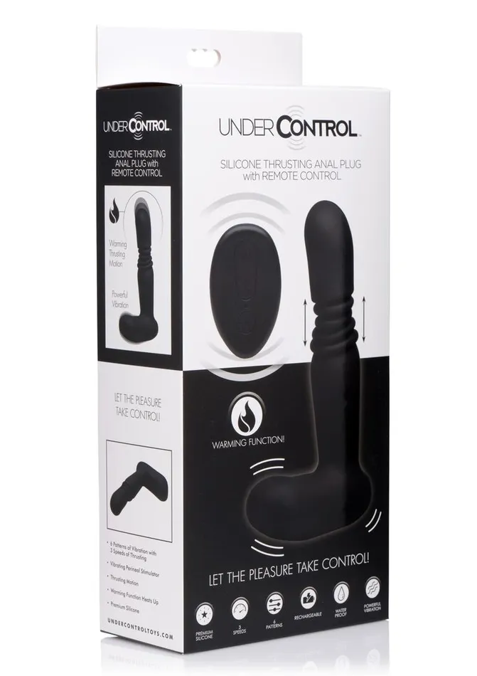 Male Sex Toys Under Control Under Control Rechargeable Silicone Thrusting Anal Plug with Remote Control