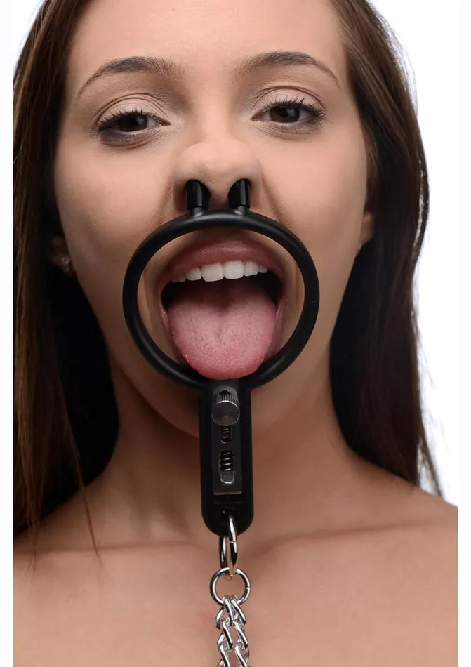 Master Series Male Sex Toys Master Series Degraded Mouth Spreader with Nipple Clamps