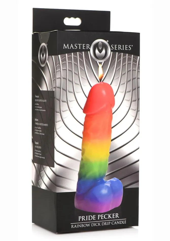 Master Series Pride Pecker Rainbow Drip Candle Master Series Male Sex Toys
