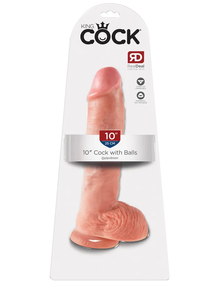 Pipedream King Cock 10Inch Cock With Balls Flesh Dildos Pipedream King Cock 10Inch Cock With Balls Flesh Dildos