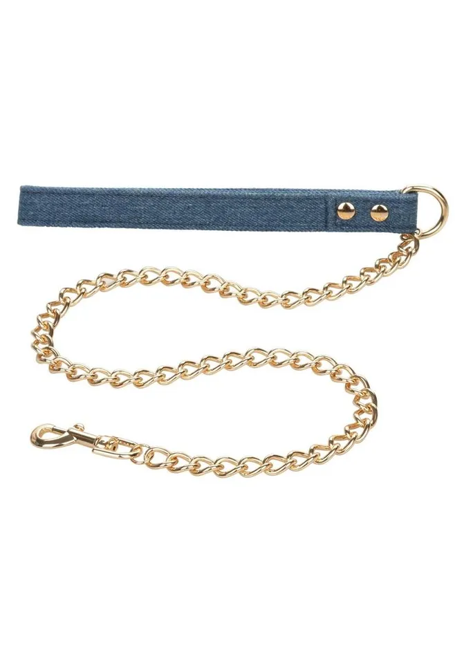 Ride em Female Sex Toys Ride Em Premium Denim Collection Collar with Leash