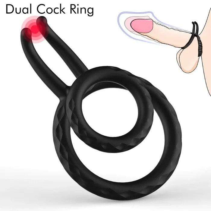 Testicle Ring Dual Penis Cock Ring ADLTOYFUN Male Sex Toys