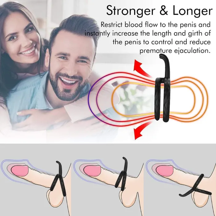 Testicle Ring Dual Penis Cock Ring ADLTOYFUN Male Sex Toys