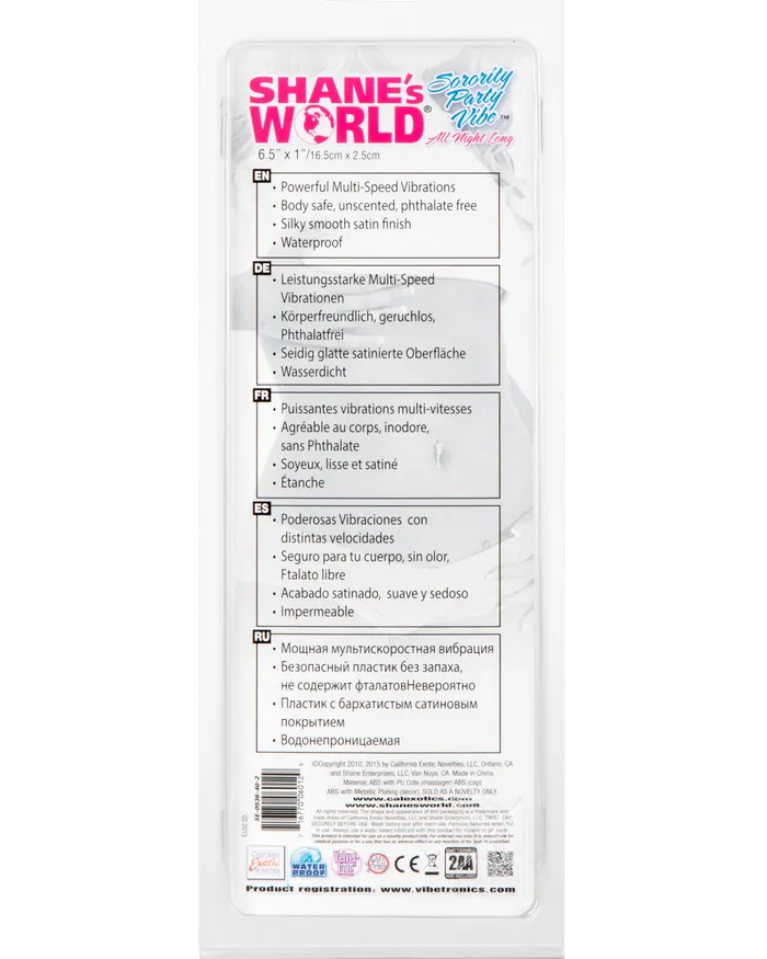 Vibrators CalExotics Shanes World Sorority Party Vibe All Night Long Pink Vibrators CalExotics Shanes World Sorority Party Vibe All Night Long Pink