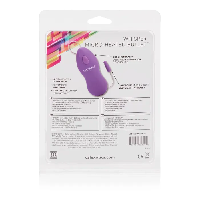Vibrators Whisper Micro Heated Bullet Purple CalExotics Vibrators Whisper Micro Heated Bullet Purple CalExotics