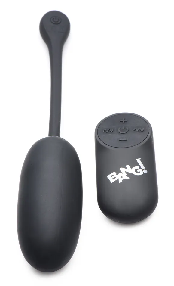 XR Brands Bang Anal 28x Plush Egg and Remote Black XR Brands Bang Anal 28x Plush Egg and Remote Black