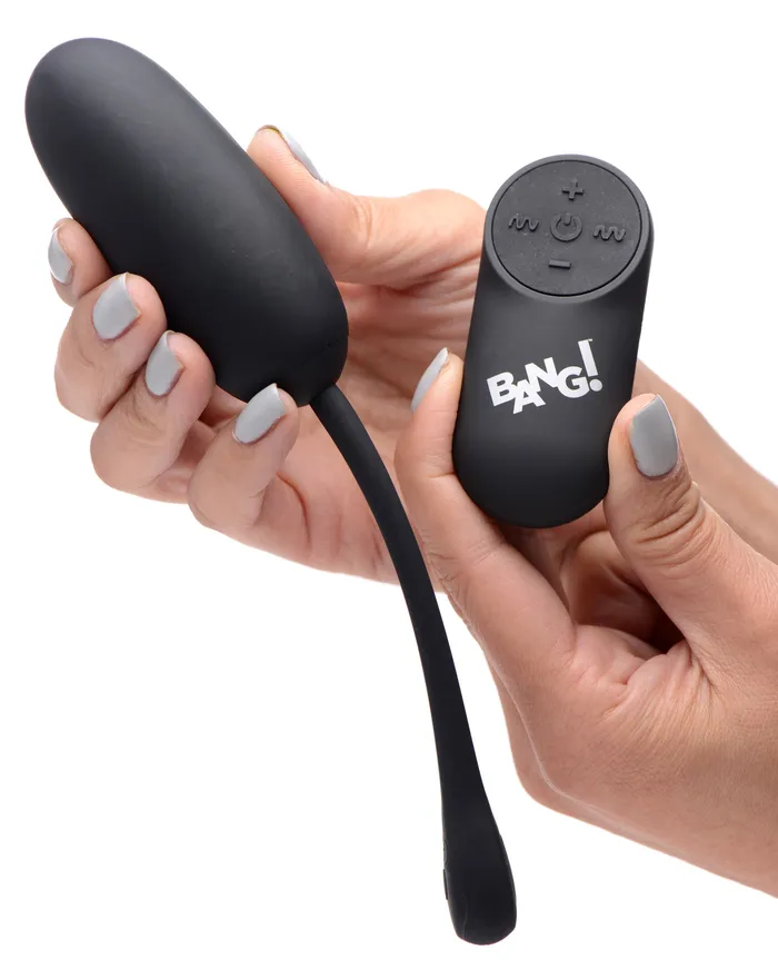 XR Brands Bang Anal 28x Plush Egg and Remote Black XR Brands Bang Anal 28x Plush Egg and Remote Black