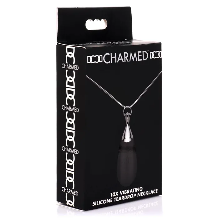 XR Brands Charmed Anal 10x Vibrating Silicone Teardrop Necklace Black XR Brands Charmed Anal 10x Vibrating Silicone Teardrop Necklace Black