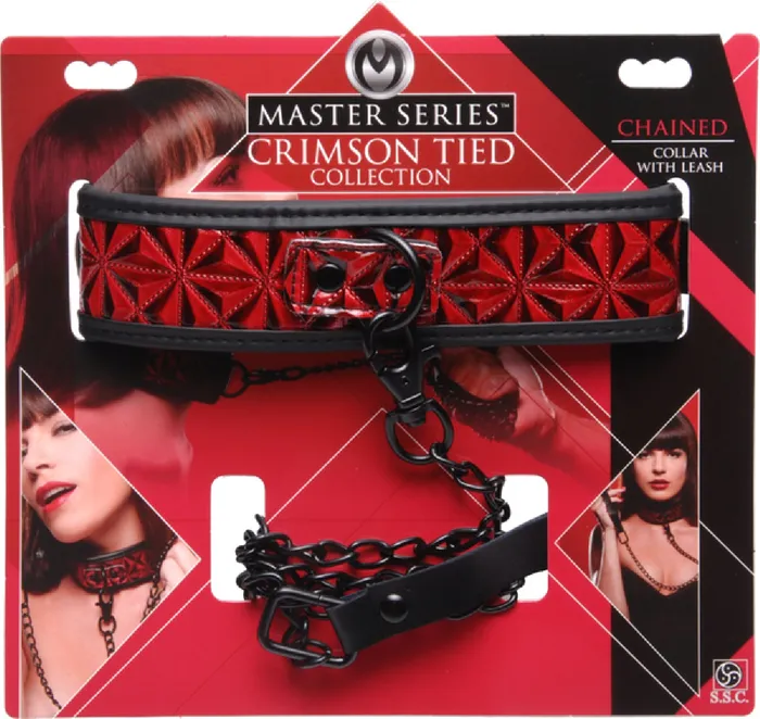 Xr Brands Male Sex Toys Crimson Tied Collar With Leash