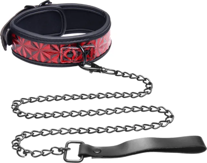 Xr Brands Male Sex Toys Crimson Tied Collar With Leash